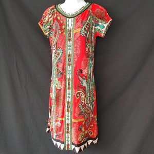 LADIES RED - BEADED SUMMER DRESS